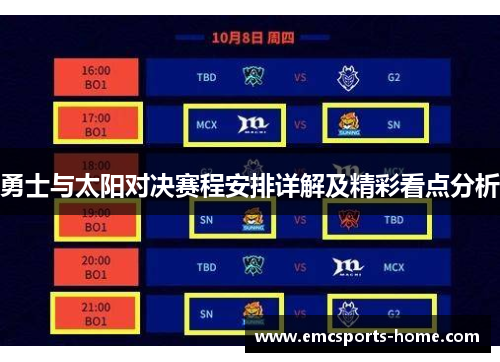 勇士与太阳对决赛程安排详解及精彩看点分析